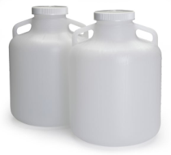 Conjunto de (2) botellas de polietileno de 10 L con tapones
