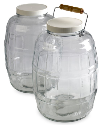 Conjunto de (2) botellas de vidrio de 10 L con tapones revestidos de PTFE