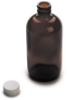 Botella, almacenamiento, vidrio, ámbar, 473 ml, 6/env.