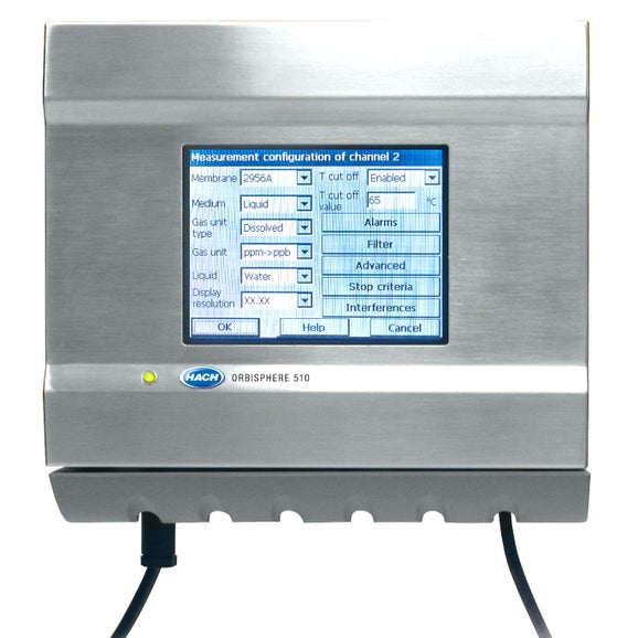 Controlador Orbisphere 510 de Hach para medición de O₂ (EC), CO₂ (TC), montaje en pared, 100 - 240 V CA, 0/4 - 20 mA, presión externa