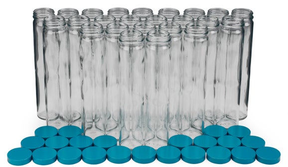 Botellas de vidrio con tapones, 350 mL, set de 24