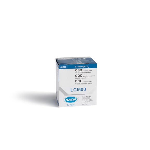 Cubeta test para DQO, ISO 15705, de 0 a 150 mg/L de O₂