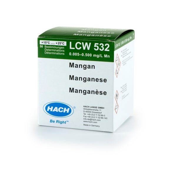 Set de reactivos para la determinación de manganeso, de 0,005 a 0,5 mg/L Mn