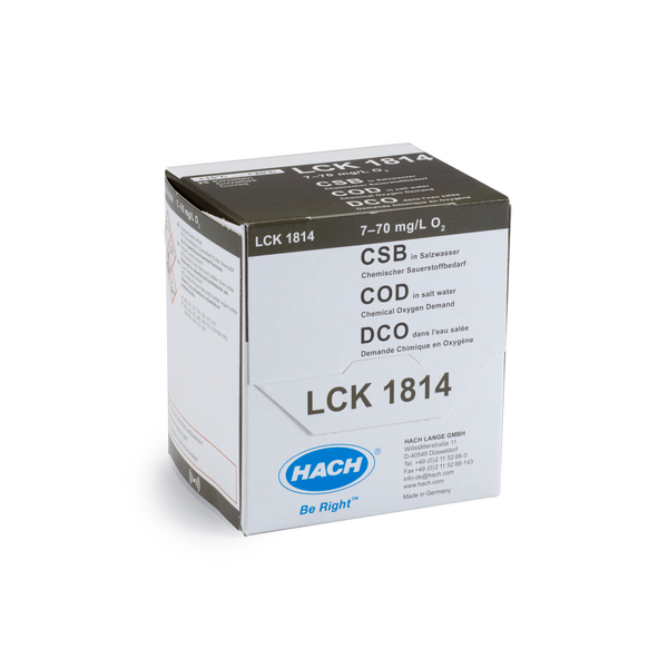 NOVEDAD Cubeta test LCK1814 para concentraciones bajas de DQO en muestras con sal y agua de mar 