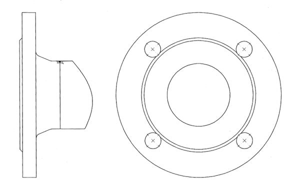 Coped carbon steel welding flange kit for insertion mounting hardware