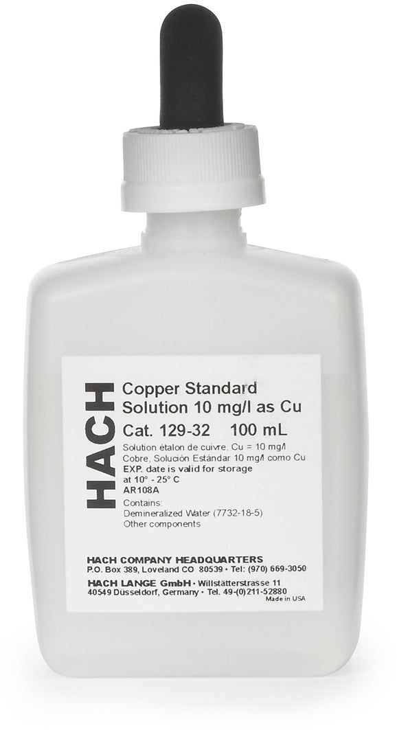 Solución estándar de cobre, 10 mg/L como Cu (NIST), 100 mL MDB