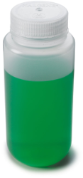 Botellas de laboratorio, Polipropileno, Esterilizable en autoclave, Boca ancha, 500 mL, 12/paq