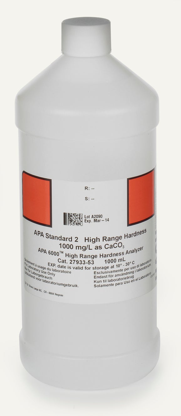 Estándar 2 de dureza de rango alto APA6000, 1000 mg/L, 1 L