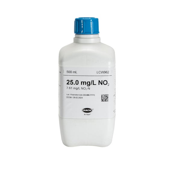 Patrón de nitrito, 25 mg/L NO₂ (7,62 mg/L NO₂-N), 500 mL