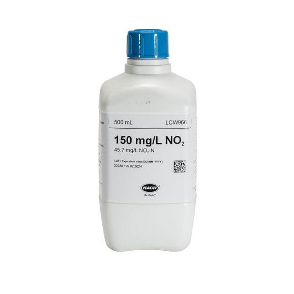 Patrón de nitrito, 150 mg/L NO₂ (45,7 mg/L NO₂-N), 500 mL