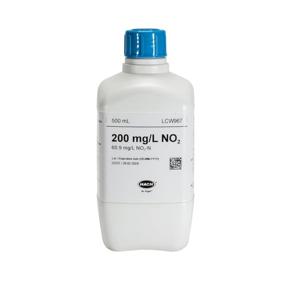 Patrón de nitrito, 200 mg/L NO₂ (60,9 mg/L NO₂-N), 500 mL