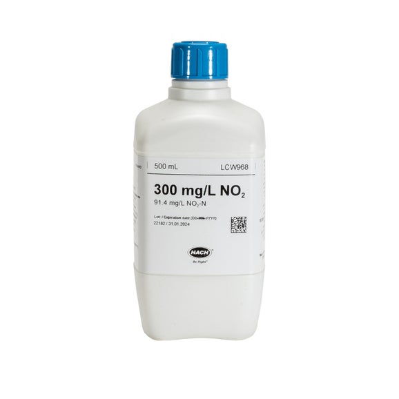 Patrón de nitrito, 300 mg/L NO₂ (91,5 mg/L NO₂-N), 500 mL